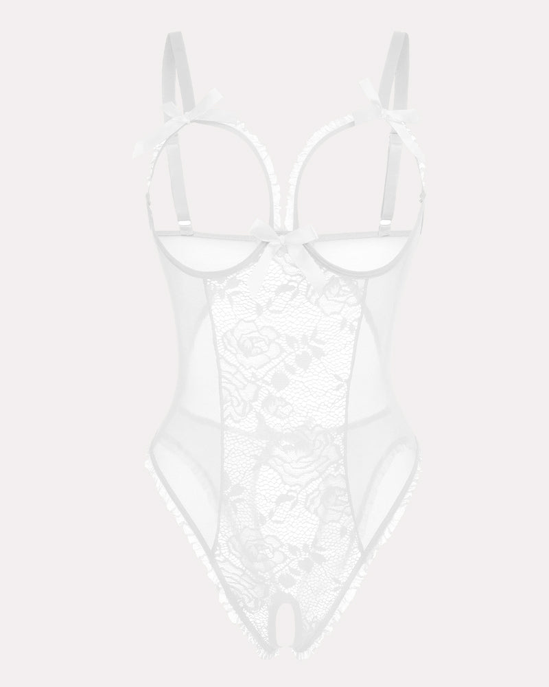Crotchless Lace Mini Bodysuit