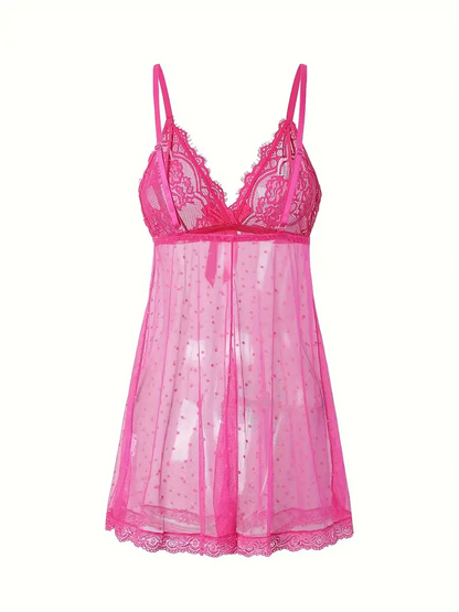 Plus Size Embroidered Lace Nightgown